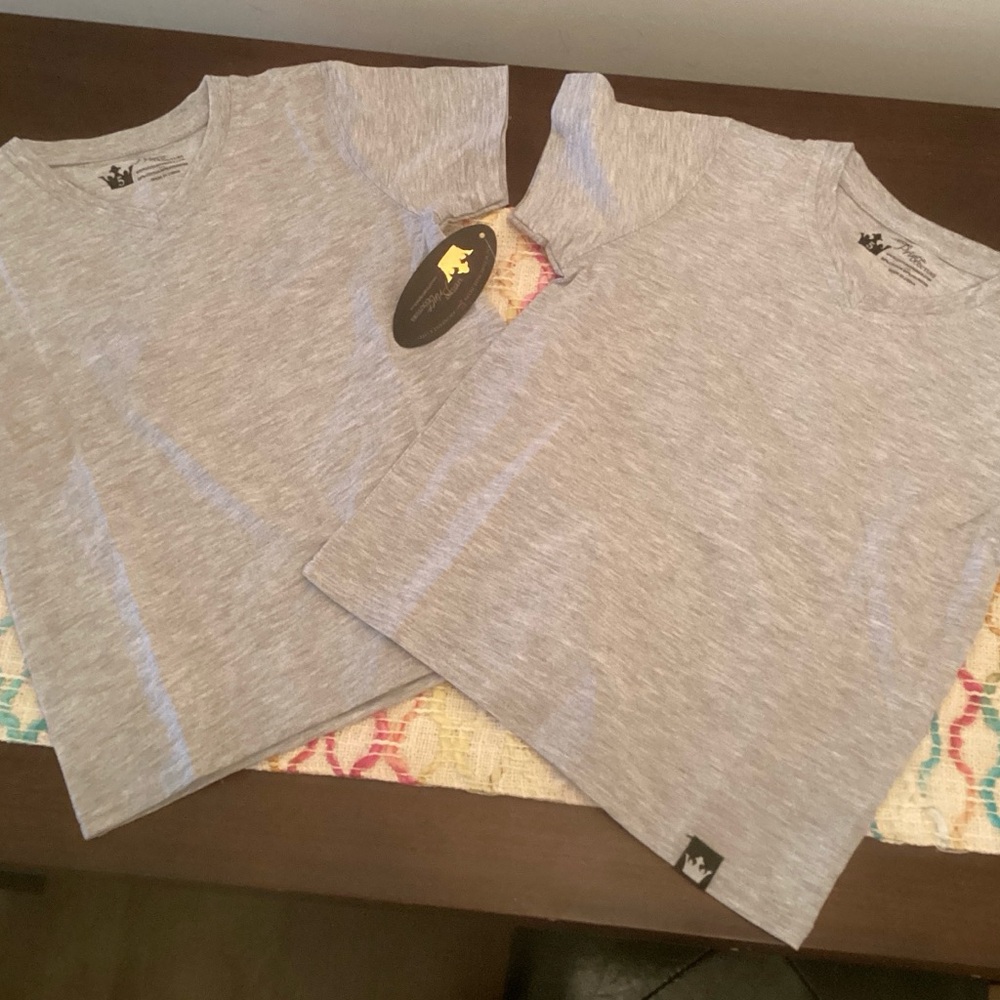 Basic Crew Neck Kids T-Shirt - Heather Gray 5T
